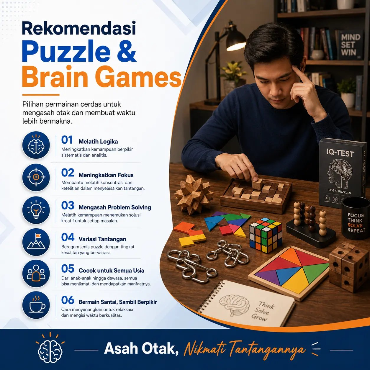 Rekomendasi Puzzle & Brain Games untuk Melatih Logika